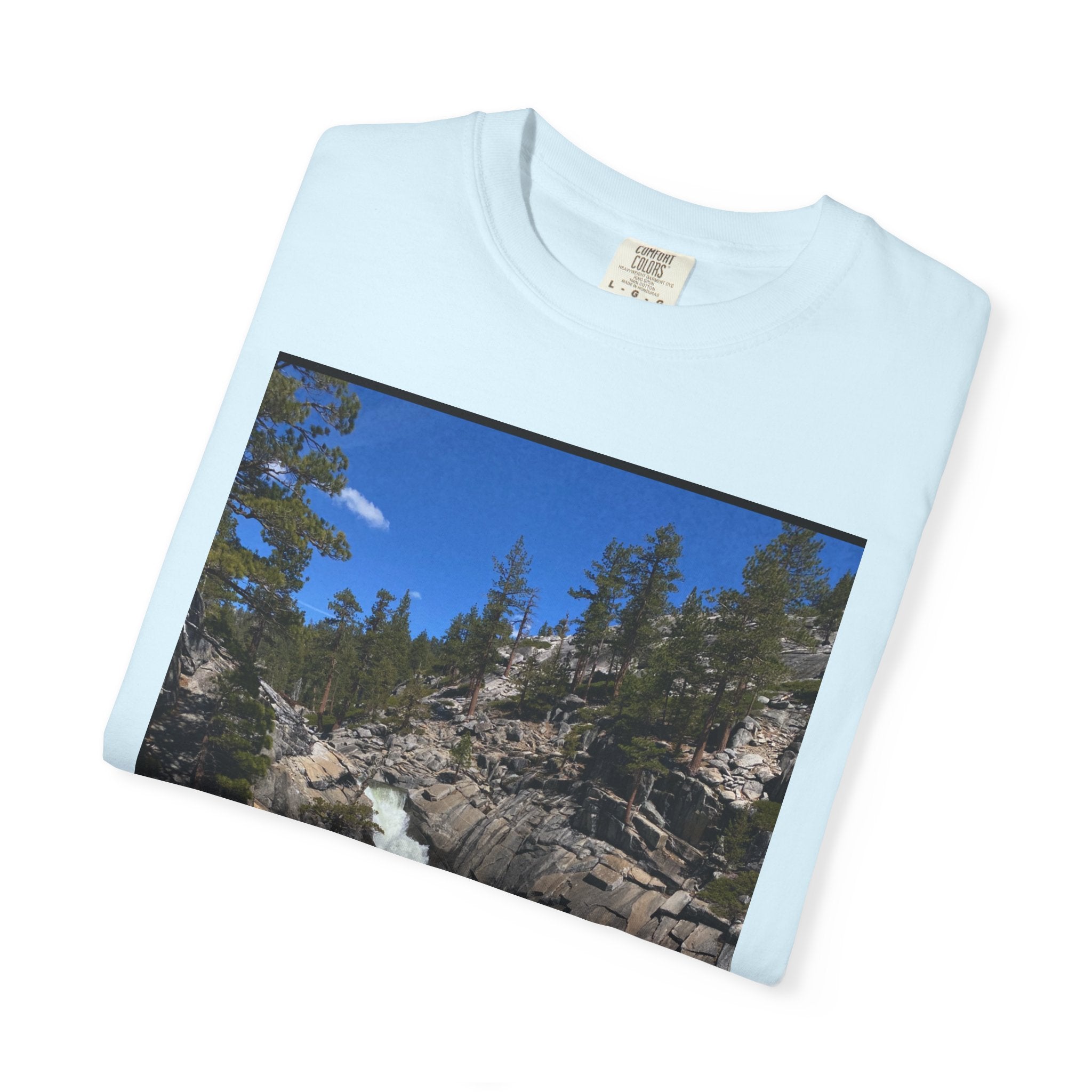 Waterfall Nature Photo T-Shirt — Mountain River Scenic Tee