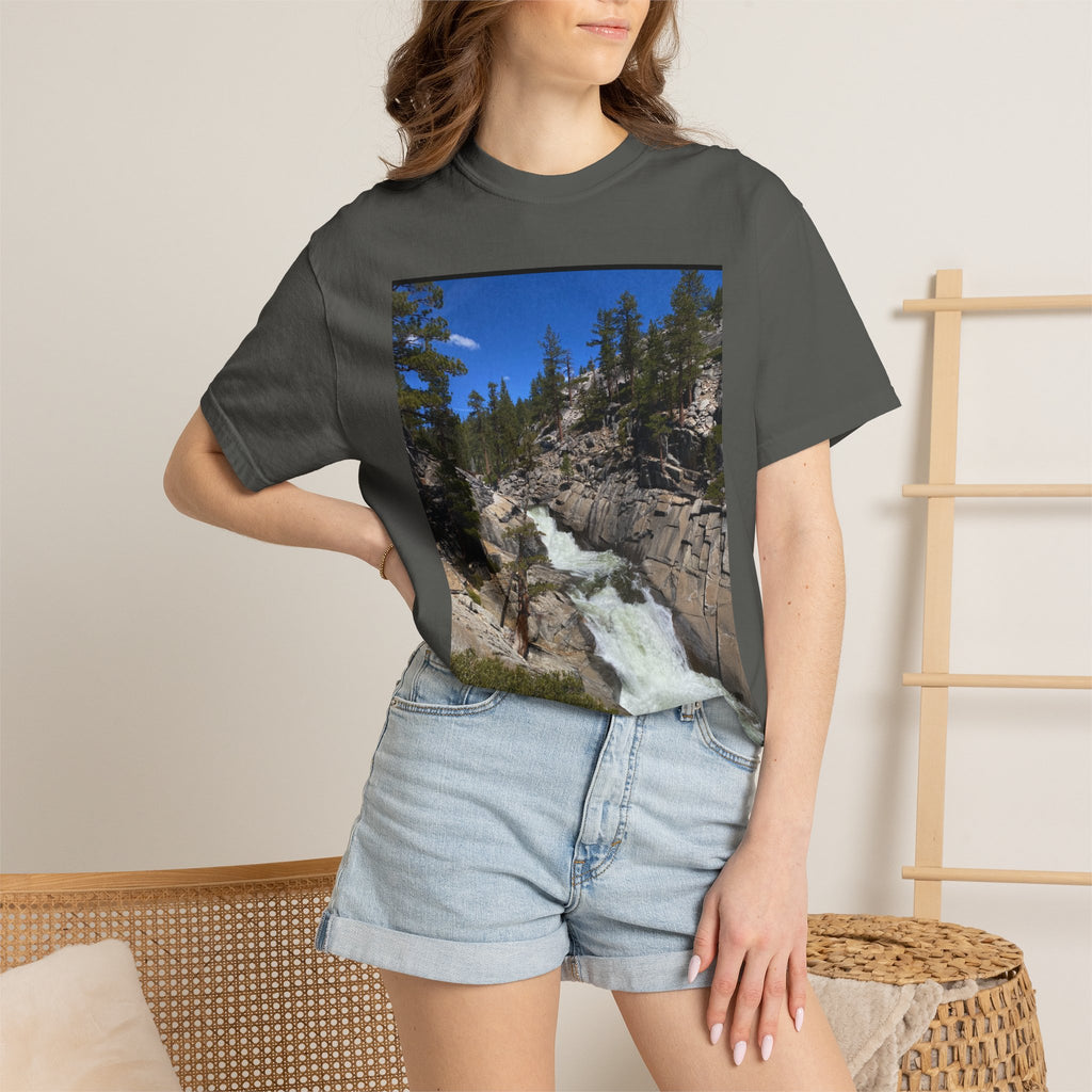 Waterfall Nature Photo T-Shirt — Mountain River Scenic Tee
