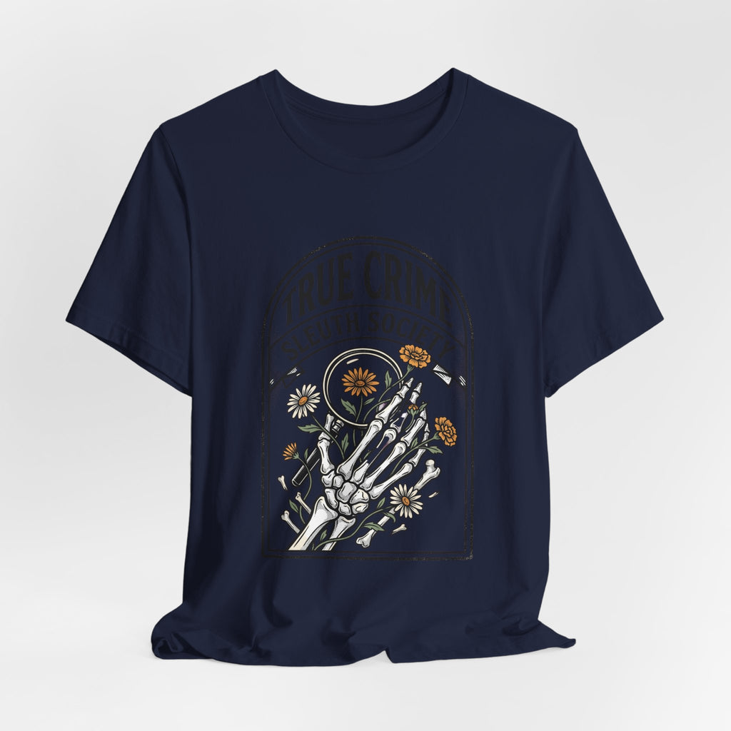 True Crime Sleuth Society Tee | Floral Forensic Badge