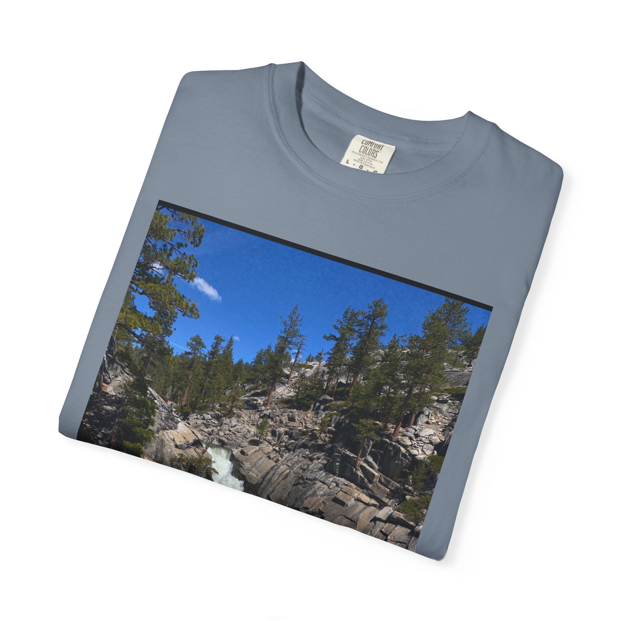 Waterfall Nature Photo T-Shirt — Mountain River Scenic Tee