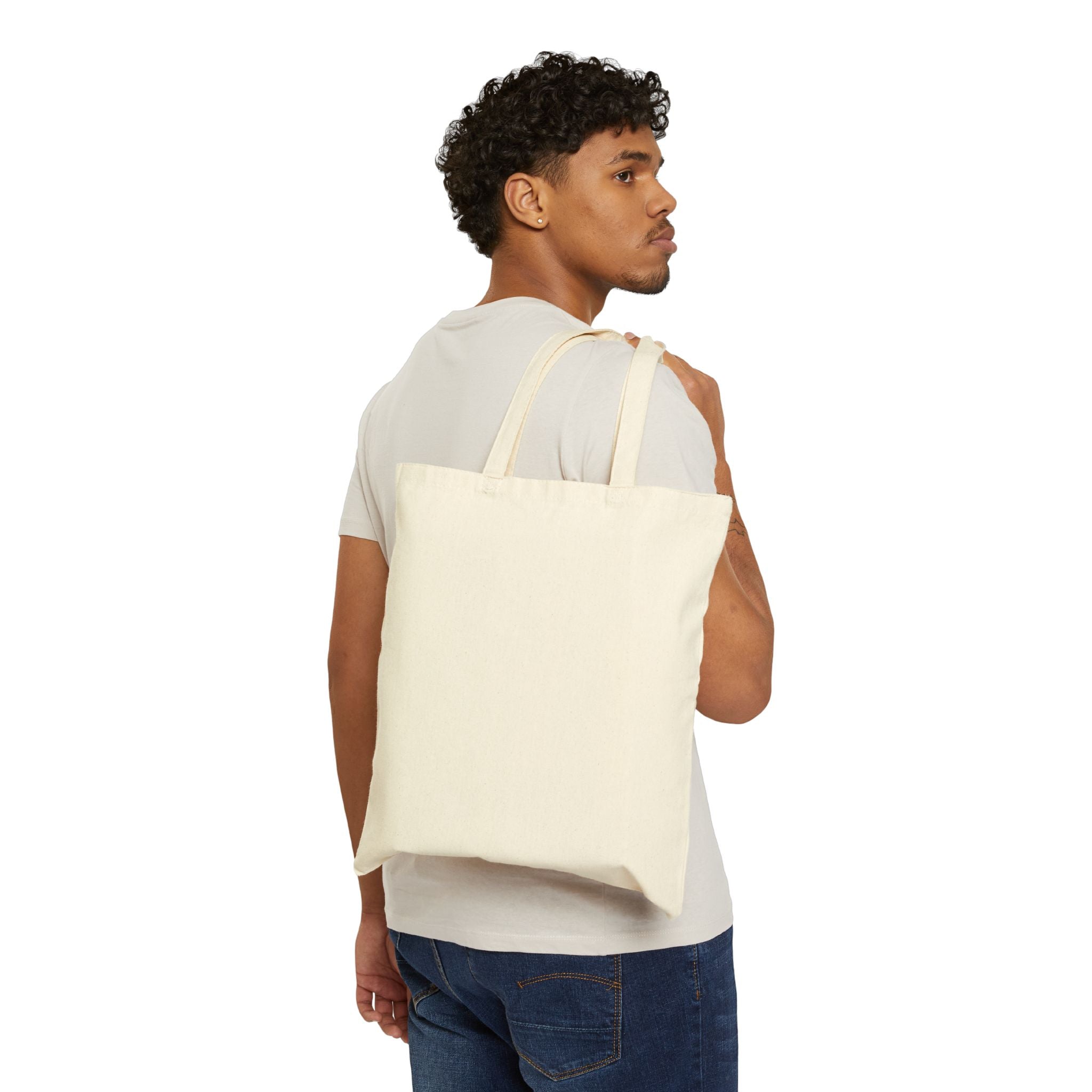 Tote Bag — 'Mountains and I Think So' Green Script Canvas Tote for Nature Lovers