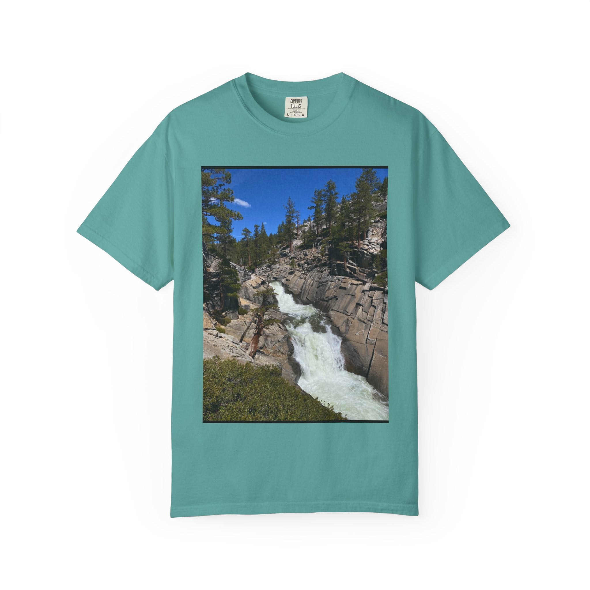 Waterfall Nature Photo T-Shirt — Mountain River Scenic Tee