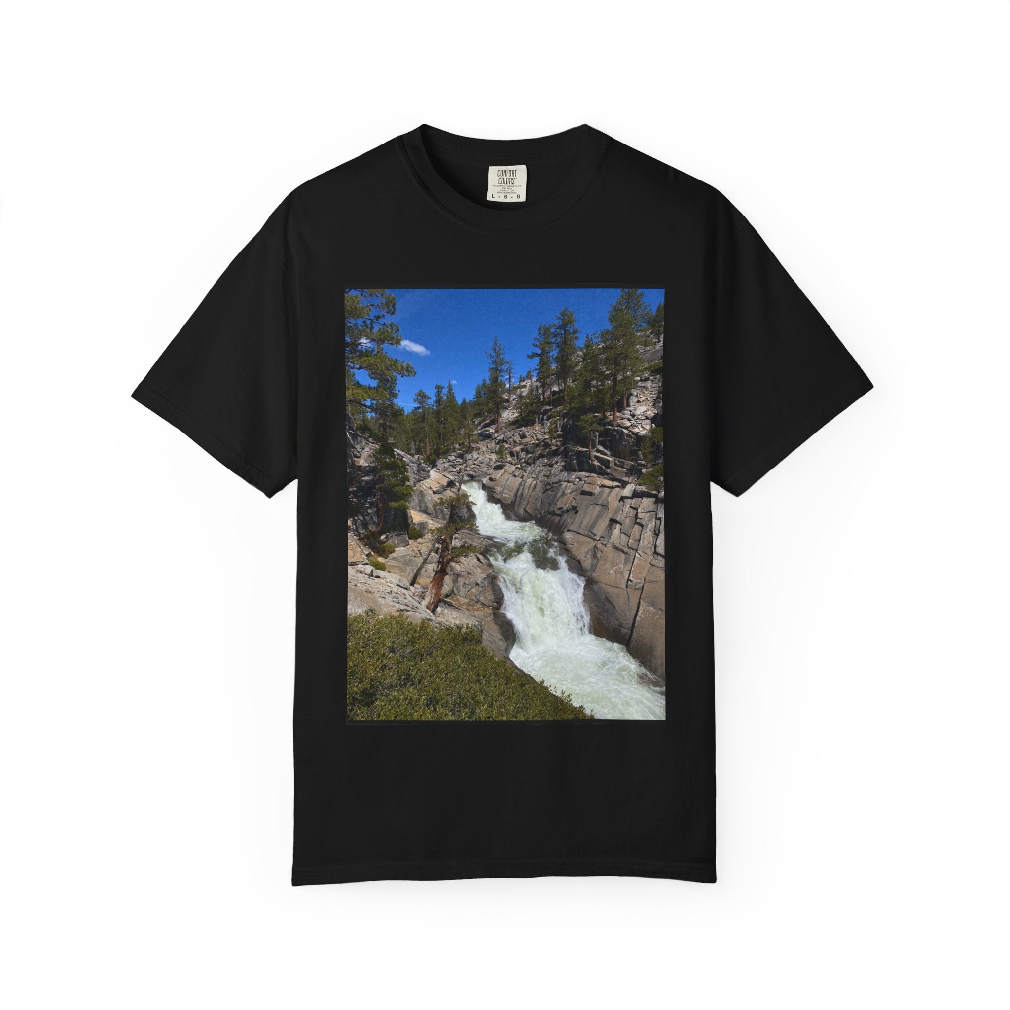 Waterfall Nature Photo T-Shirt — Mountain River Scenic Tee