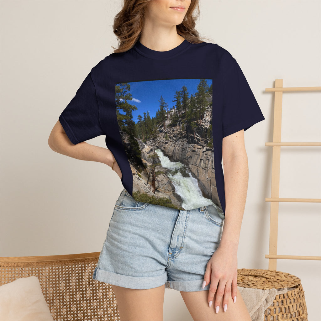 Waterfall Nature Photo T-Shirt — Mountain River Scenic Tee