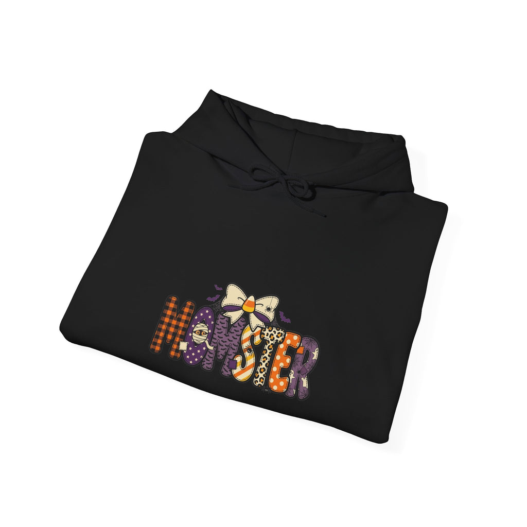 Momster Halloween Mom Hoodie | Spooky Bat Retro Vampire Lettering