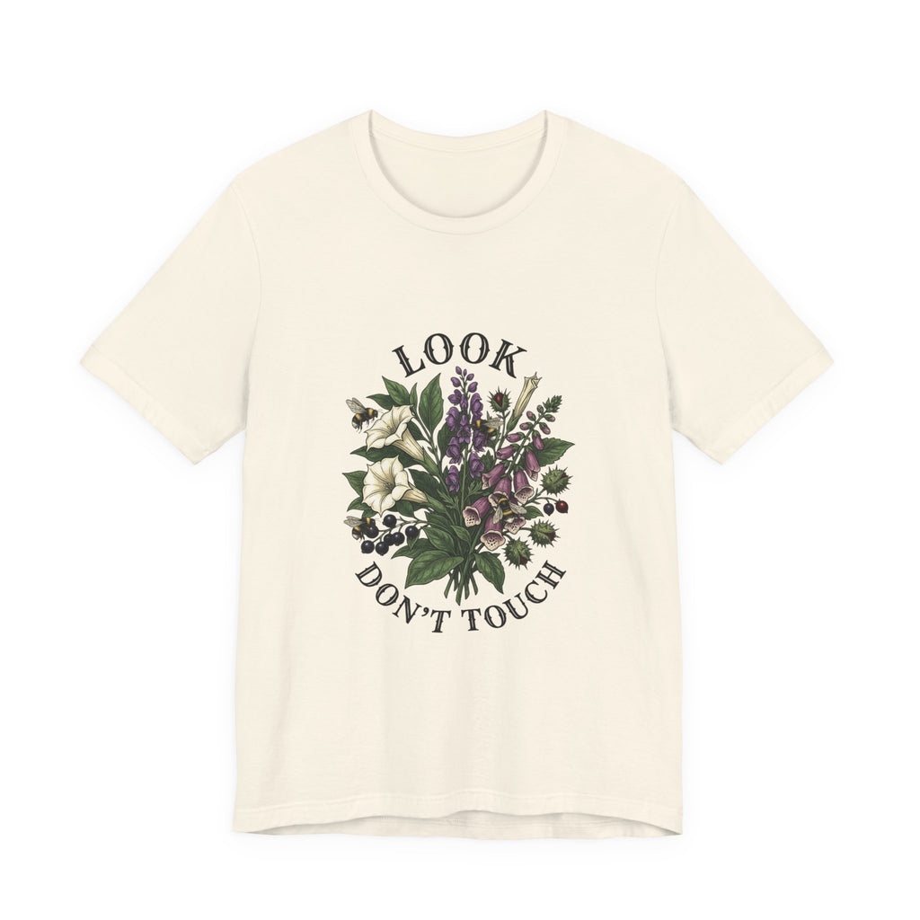 Look Don't Touch floral bouquet Tee, Gothic botanicals, vintage botanical illustration