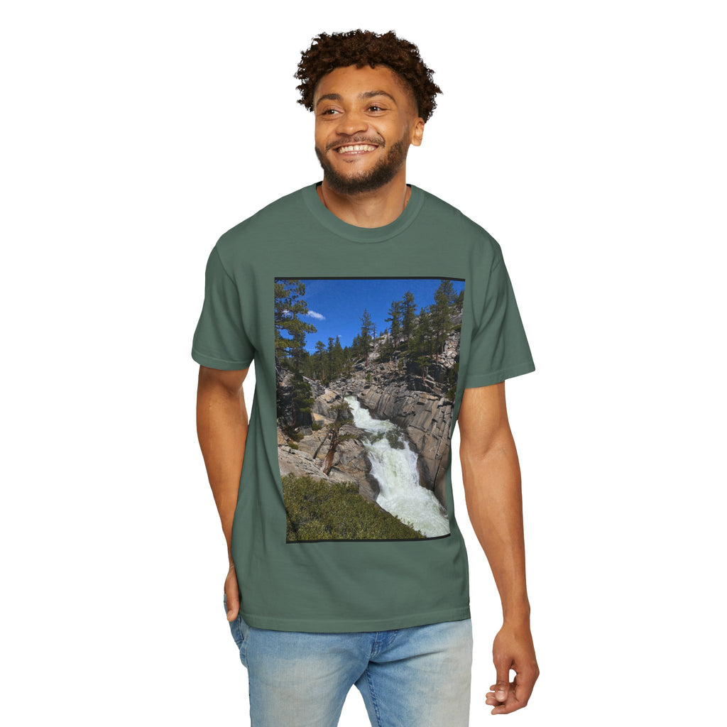 Waterfall Nature Photo T-Shirt — Mountain River Scenic Tee