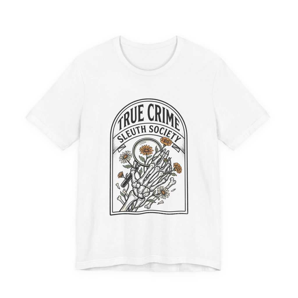 True Crime Sleuth Society Tee | Floral Forensic Badge