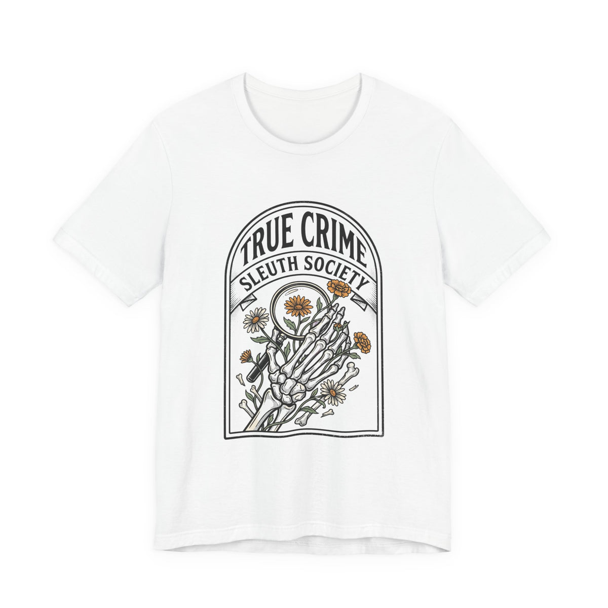 True Crime Sleuth Society Tee | Floral Forensic Badge