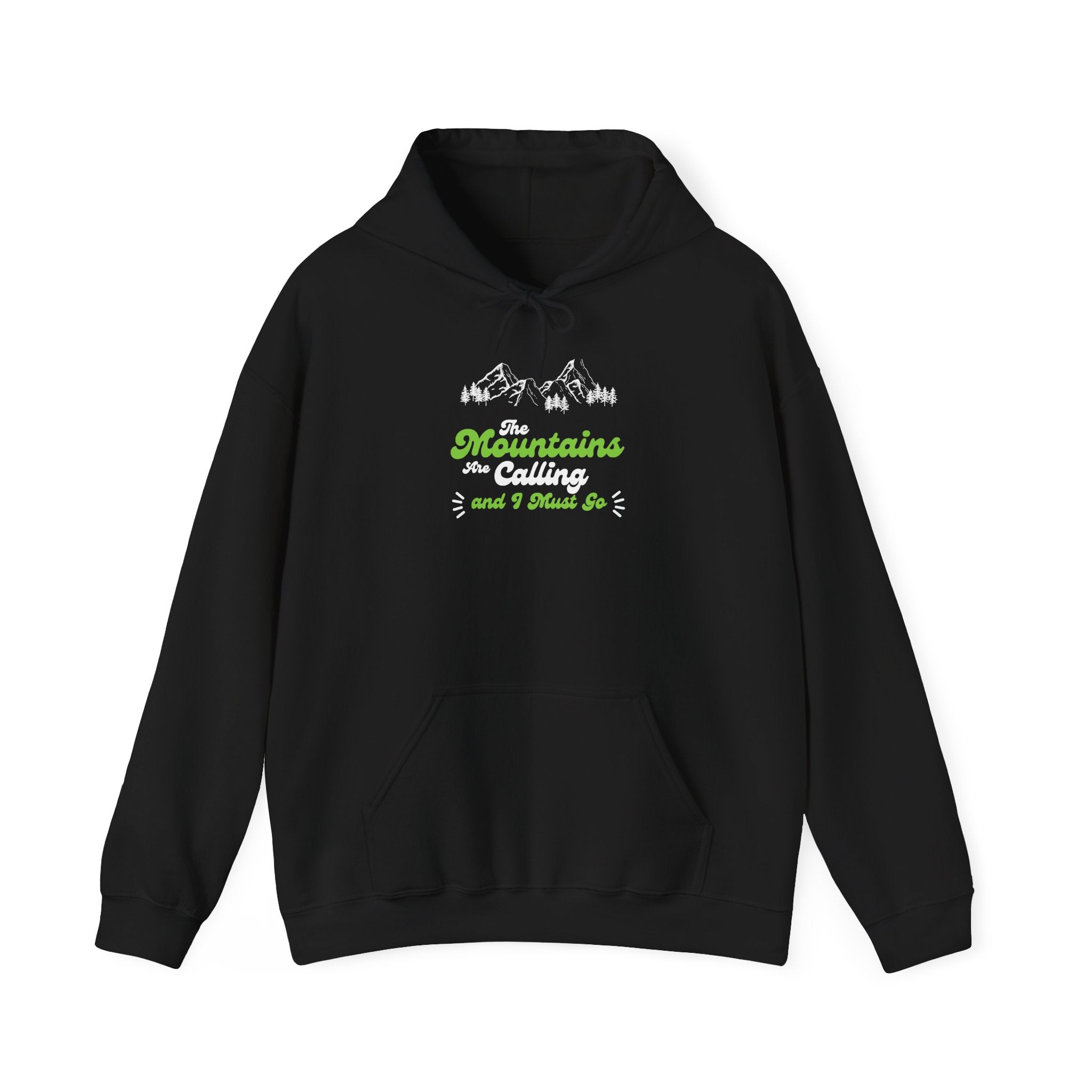 Hoodie - 'Mountains and I Think So' Minimal Nature Graphic Hoodie