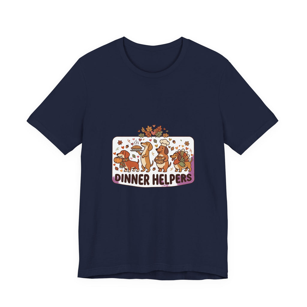 Dinner Helpers Thanksgiving T-Shirt | Cute Turkey, Pumpkins & Fall Foliage