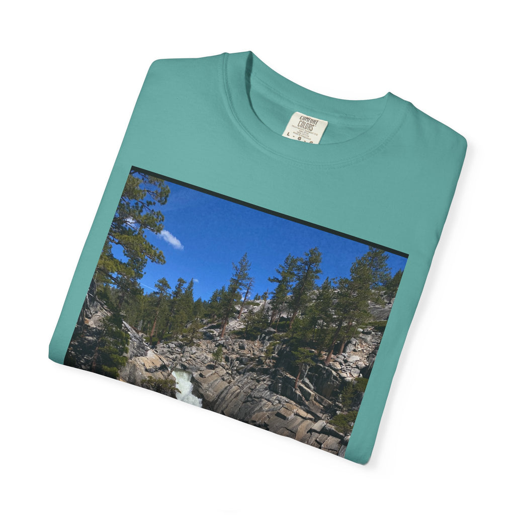Waterfall Nature Photo T-Shirt — Mountain River Scenic Tee