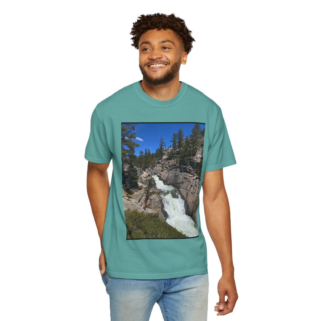 Waterfall Nature Photo T-Shirt — Mountain River Scenic Tee