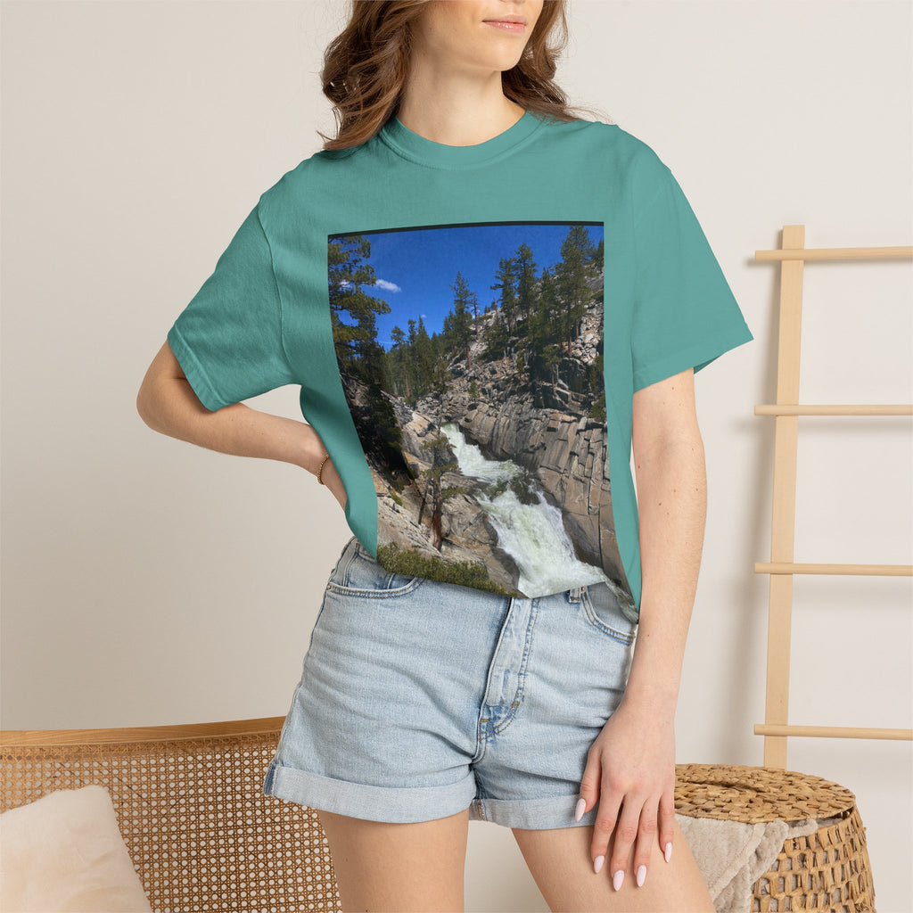 Waterfall Nature Photo T-Shirt — Mountain River Scenic Tee
