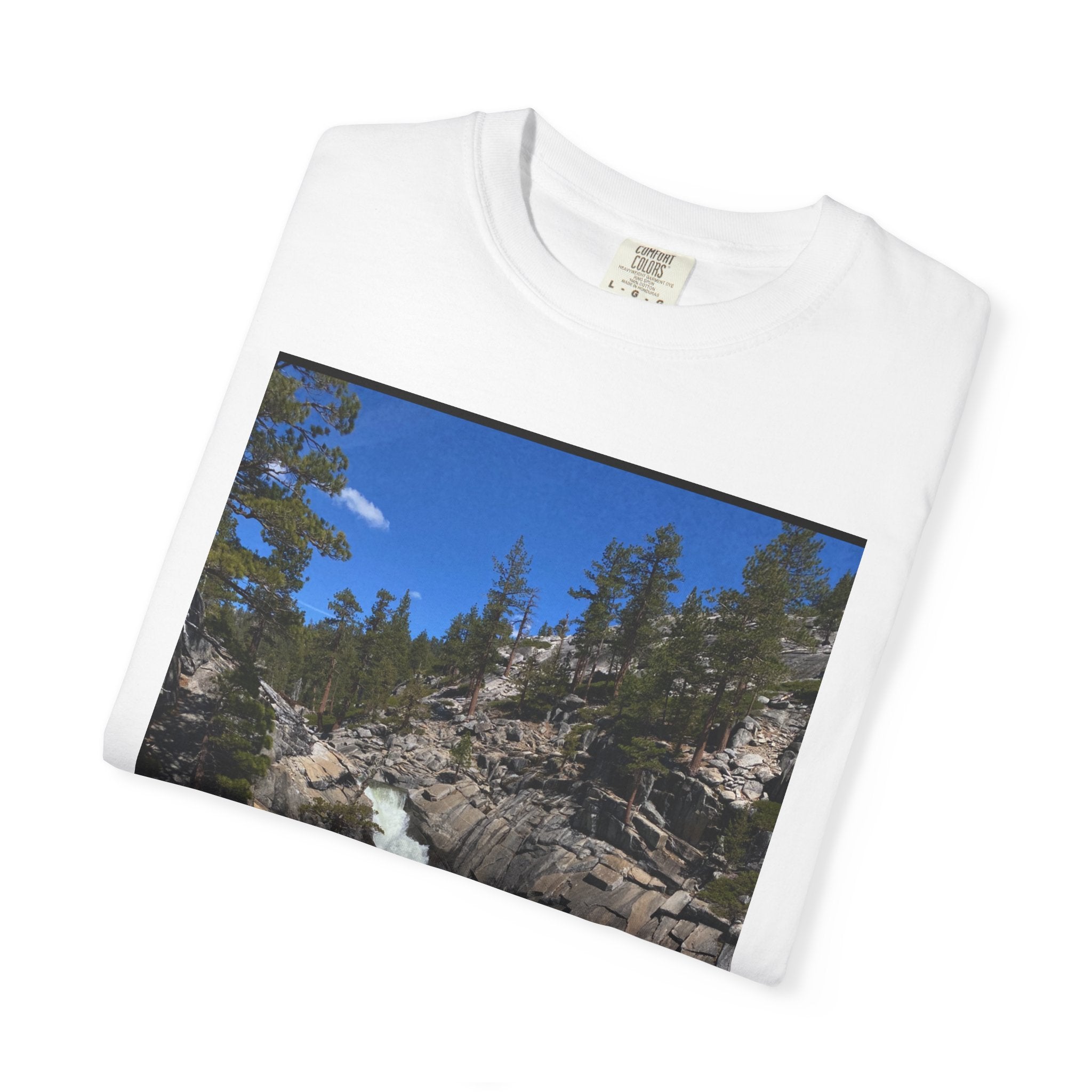 Waterfall Nature Photo T-Shirt — Mountain River Scenic Tee