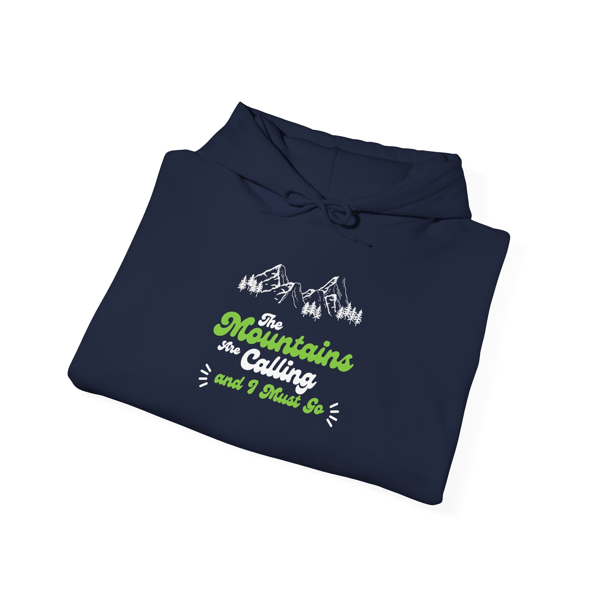 Hoodie - 'Mountains and I Think So' Minimal Nature Graphic Hoodie