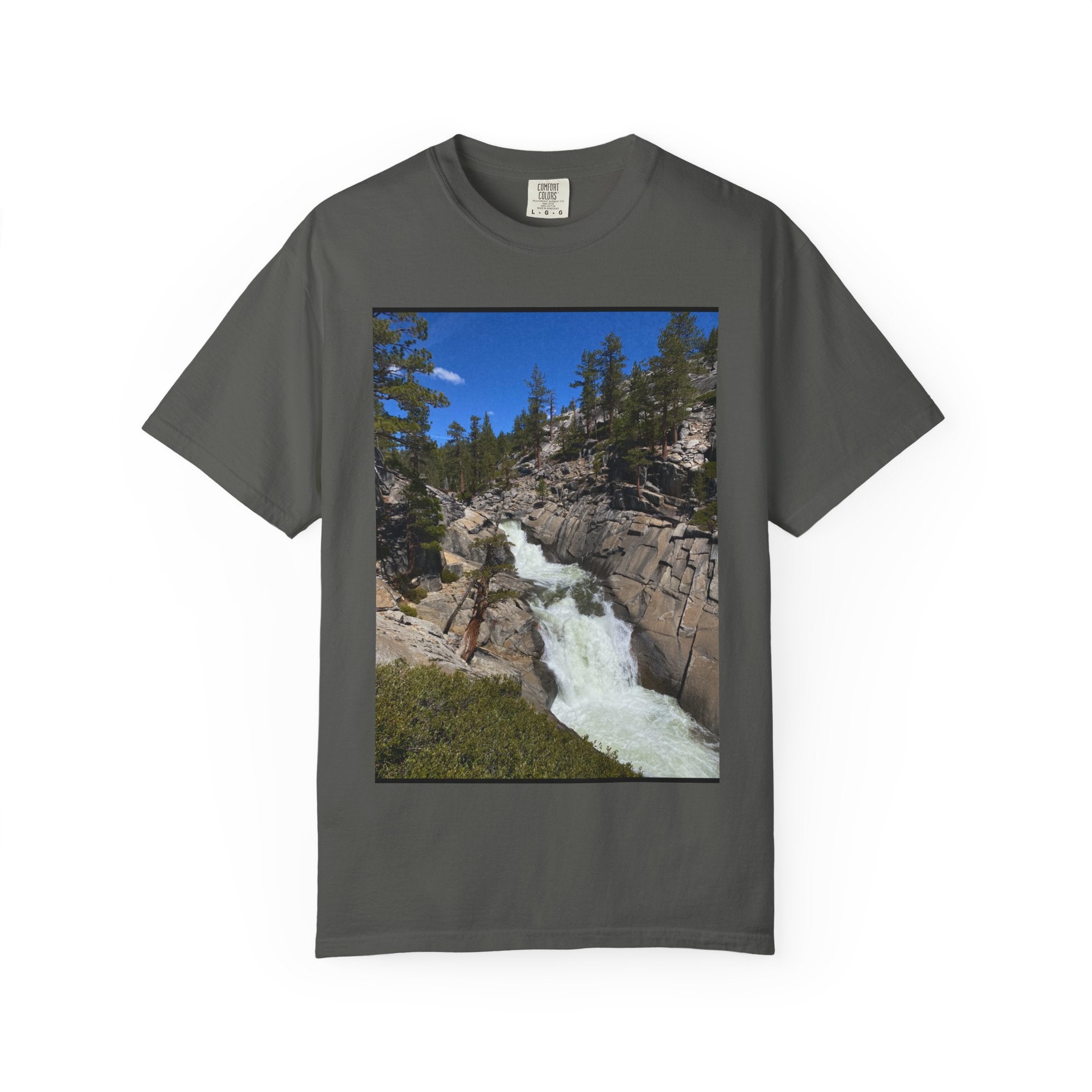 Waterfall Nature Photo T-Shirt — Mountain River Scenic Tee