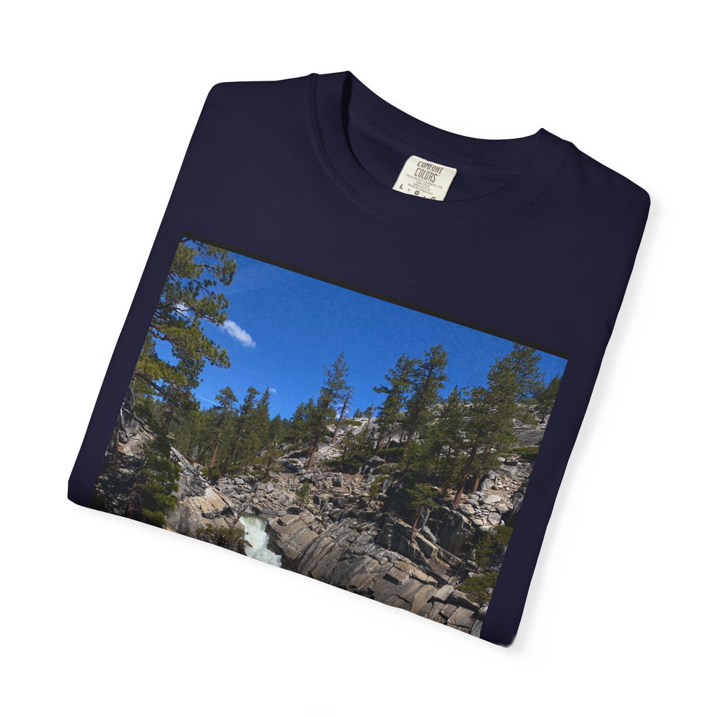 Waterfall Nature Photo T-Shirt — Mountain River Scenic Tee