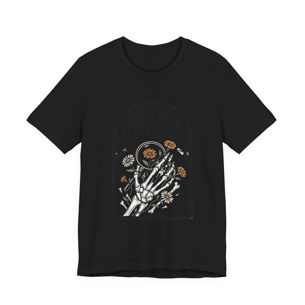 True Crime Sleuth Society Tee | Floral Forensic Badge