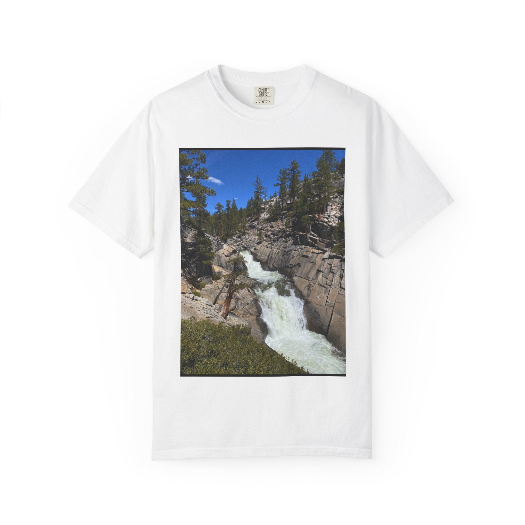 Waterfall Nature Photo T-Shirt — Mountain River Scenic Tee