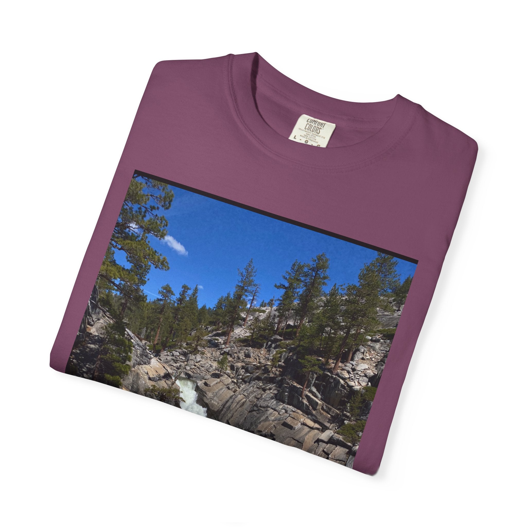 Waterfall Nature Photo T-Shirt — Mountain River Scenic Tee