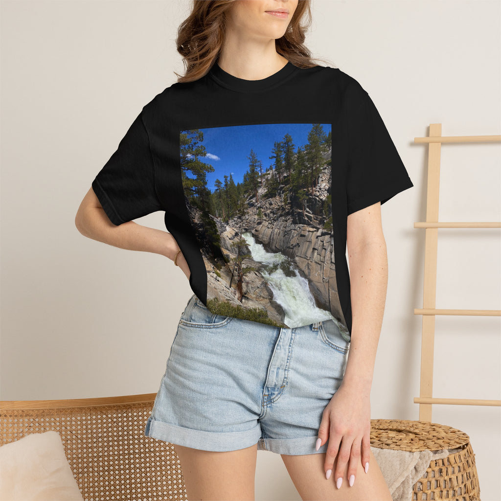 Waterfall Nature Photo T-Shirt — Mountain River Scenic Tee