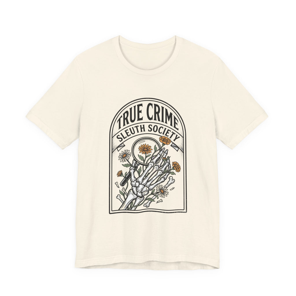 True Crime Sleuth Society Tee | Floral Forensic Badge