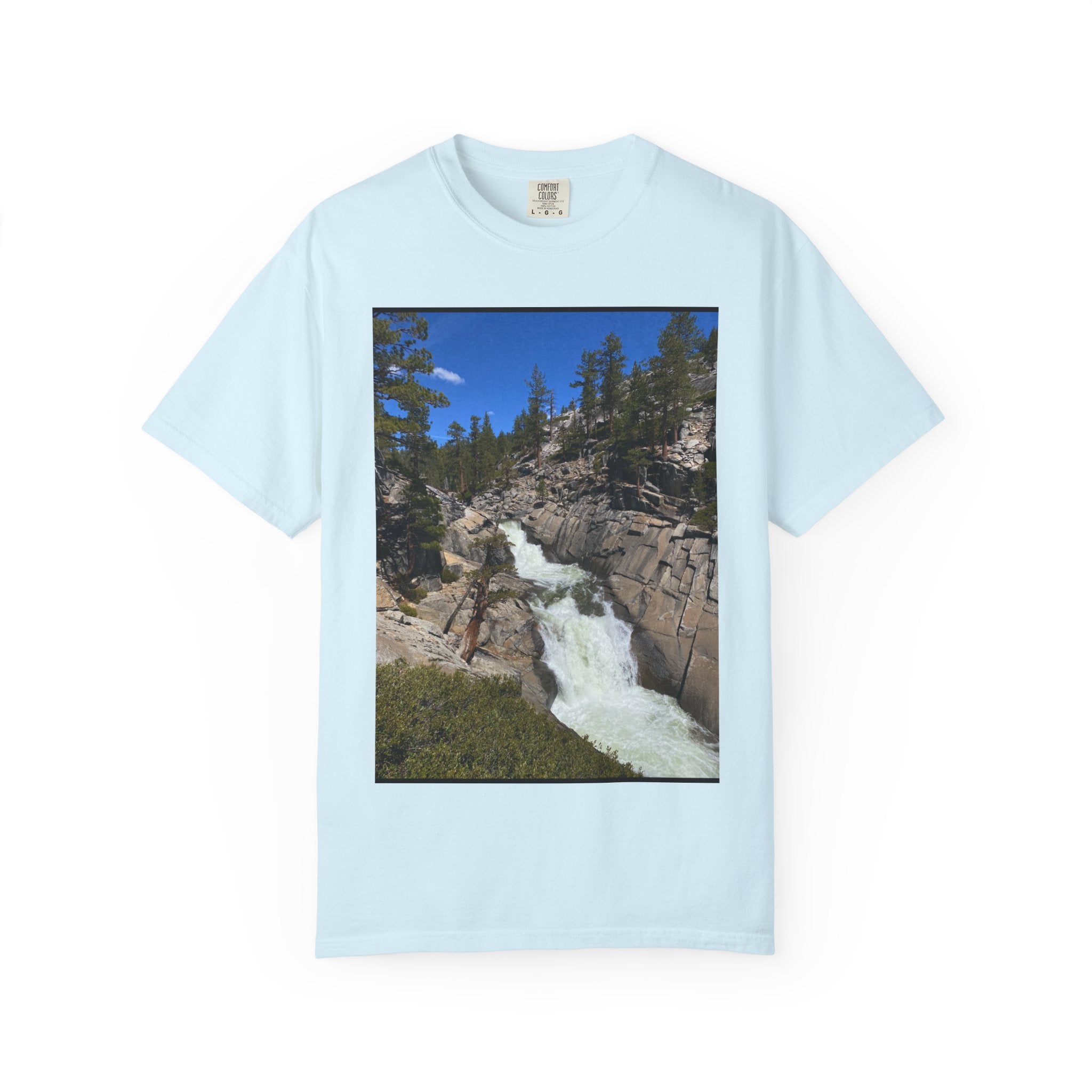 Waterfall Nature Photo T-Shirt — Mountain River Scenic Tee