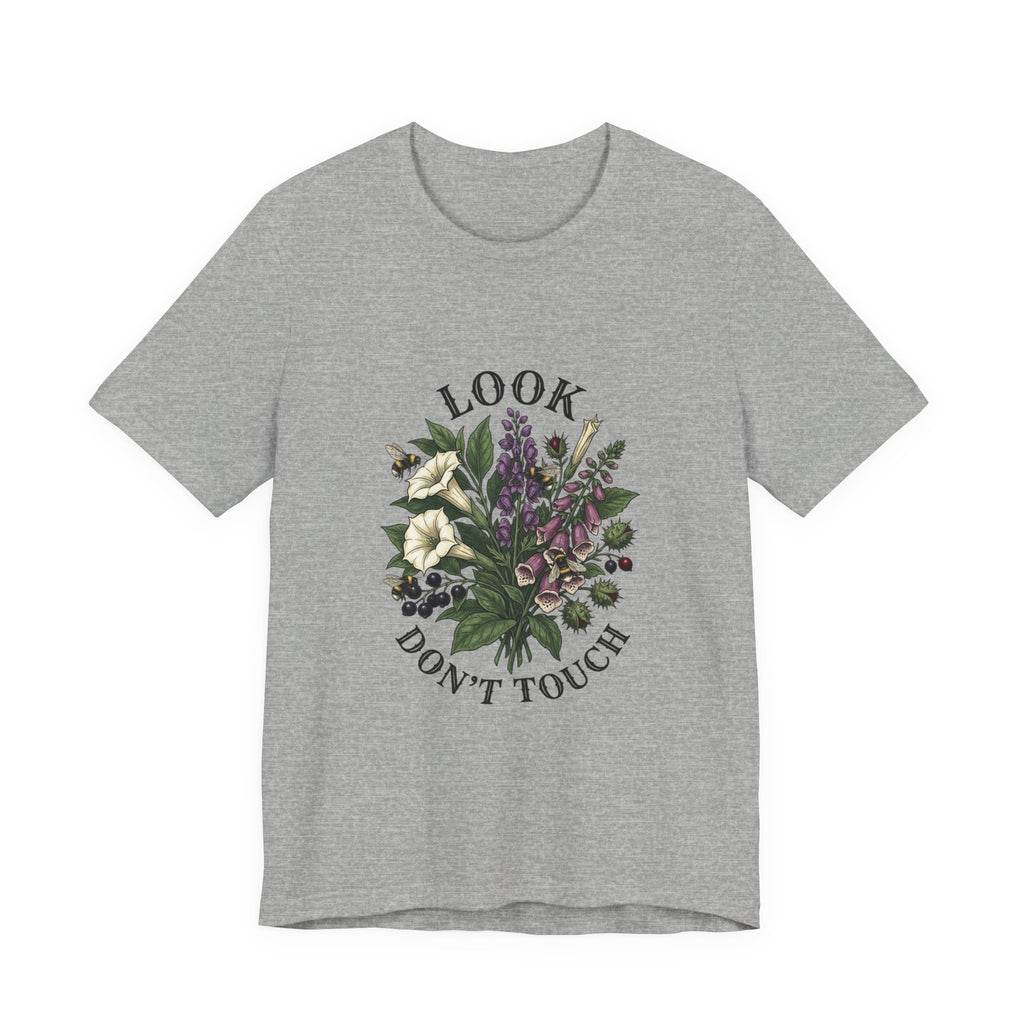 Look Don't Touch floral bouquet Tee, Gothic botanicals, vintage botanical illustration