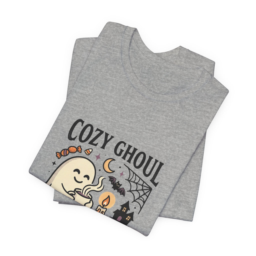 Cozy Ghoul October Nights Tee | Halloween Cute Ghost Cat
