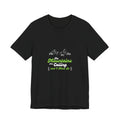 T-Shirt — "Mountains and I Must Go" Green Script Outdoor Adventure Tee