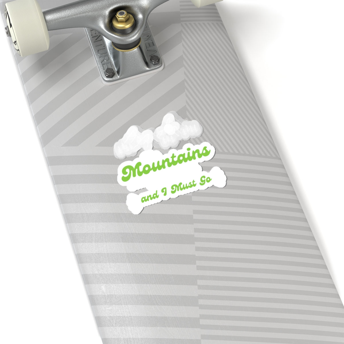 Mountains and I Must Go Sticker — Outdoor Adventure Kiss-Cut Decal