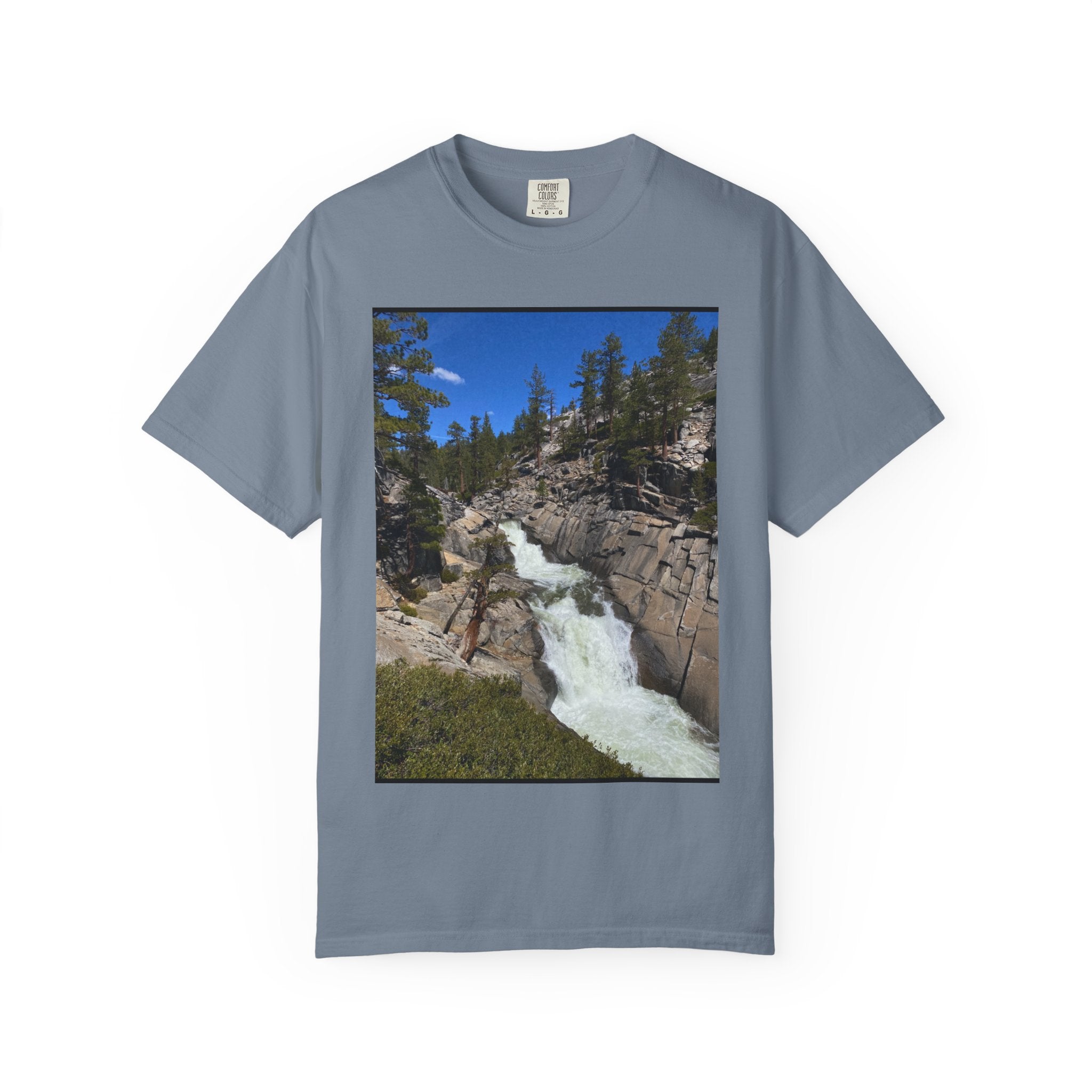 Waterfall Nature Photo T-Shirt — Mountain River Scenic Tee