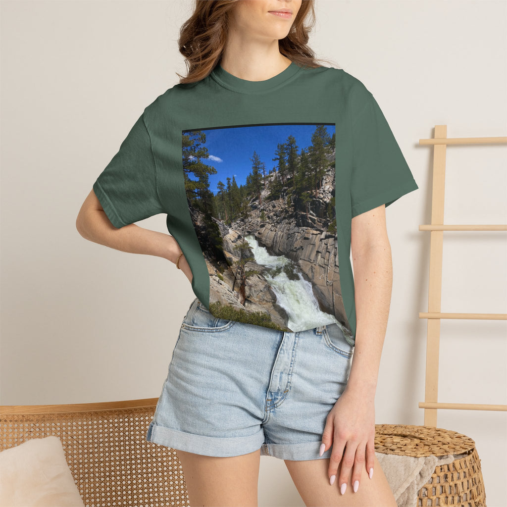 Waterfall Nature Photo T-Shirt — Mountain River Scenic Tee