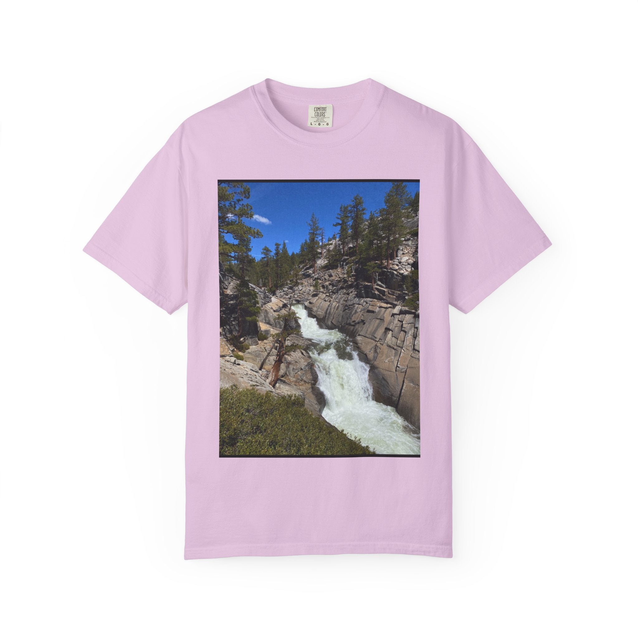 Waterfall Nature Photo T-Shirt — Mountain River Scenic Tee