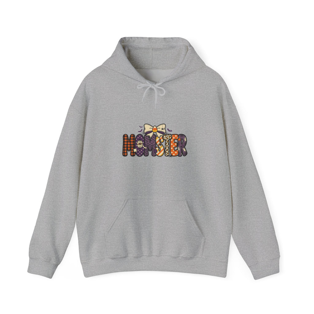 Momster Halloween Mom Hoodie | Spooky Bat Retro Vampire Lettering