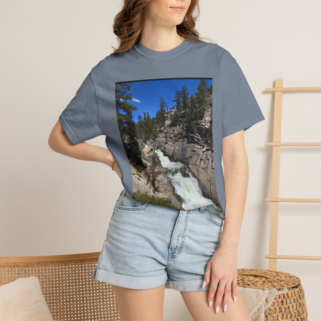 Waterfall Nature Photo T-Shirt — Mountain River Scenic Tee
