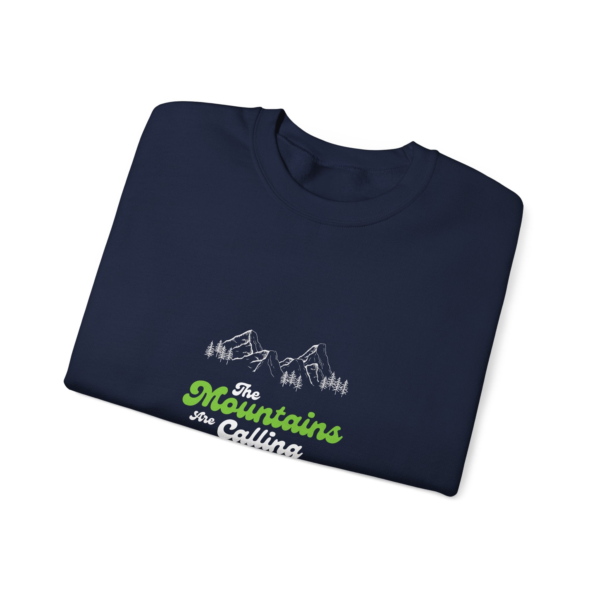 Sweatshirt — "Mountains and I Want To" Minimal Outdoor Crewneck