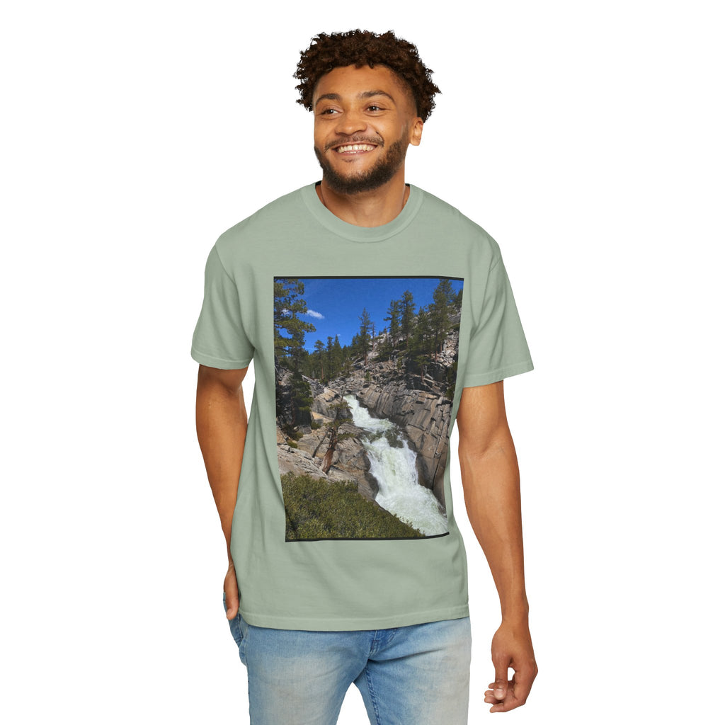 Waterfall Nature Photo T-Shirt — Mountain River Scenic Tee