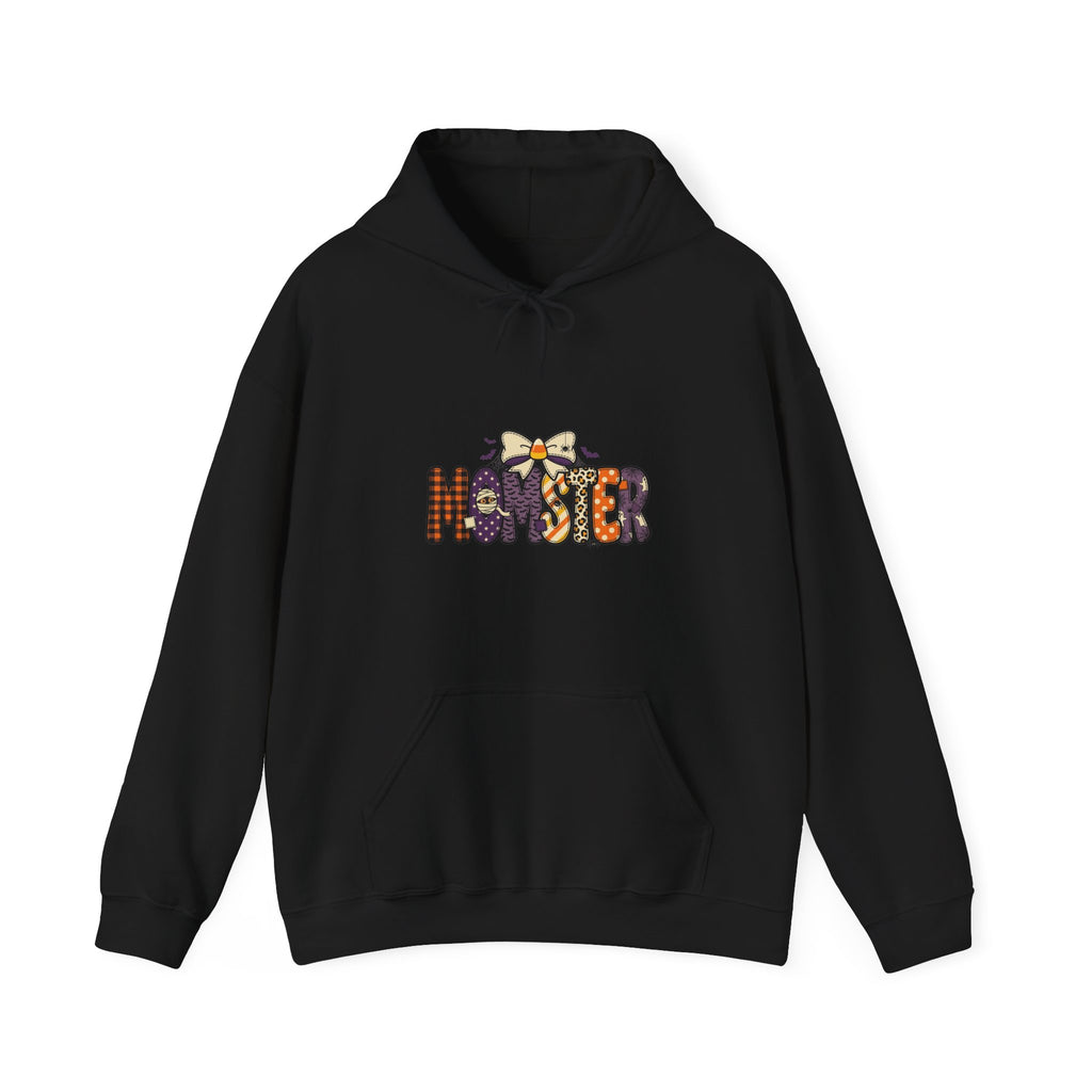 Momster Halloween Mom Hoodie | Spooky Bat Retro Vampire Lettering