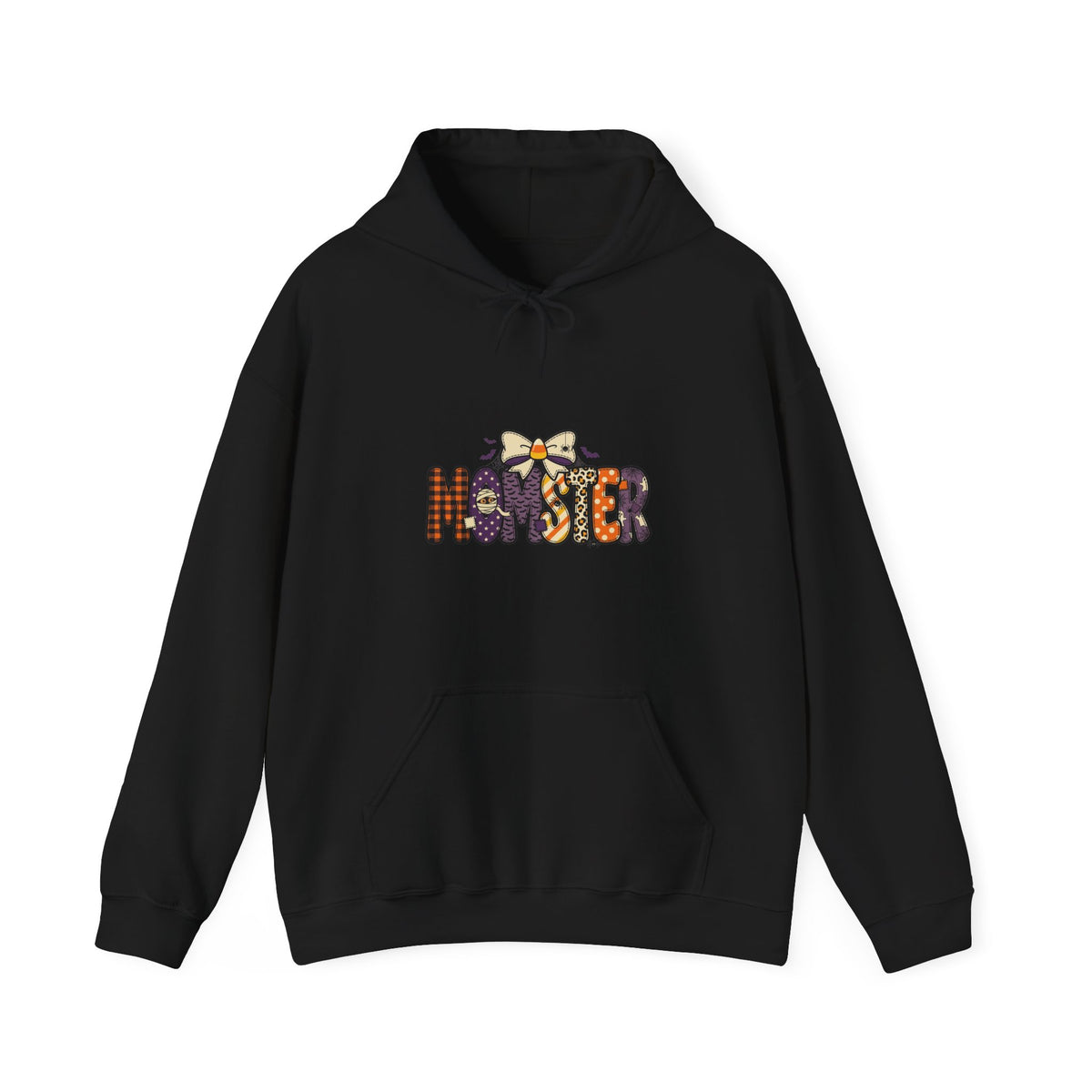 Momster Halloween Mom Hoodie | Spooky Bat Retro Vampire Lettering