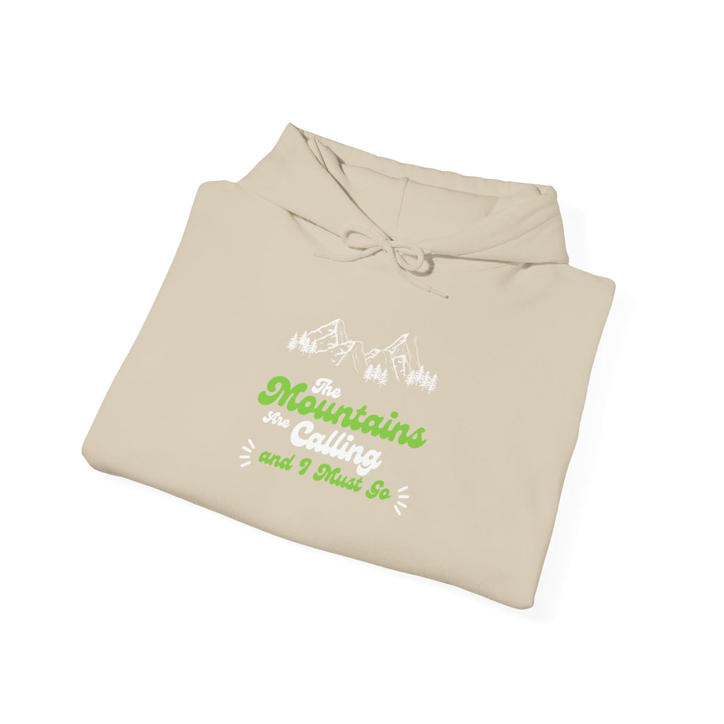 Hoodie - 'Mountains and I Think So' Minimal Nature Graphic Hoodie