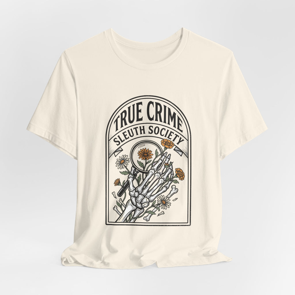 True Crime Sleuth Society Tee | Floral Forensic Badge