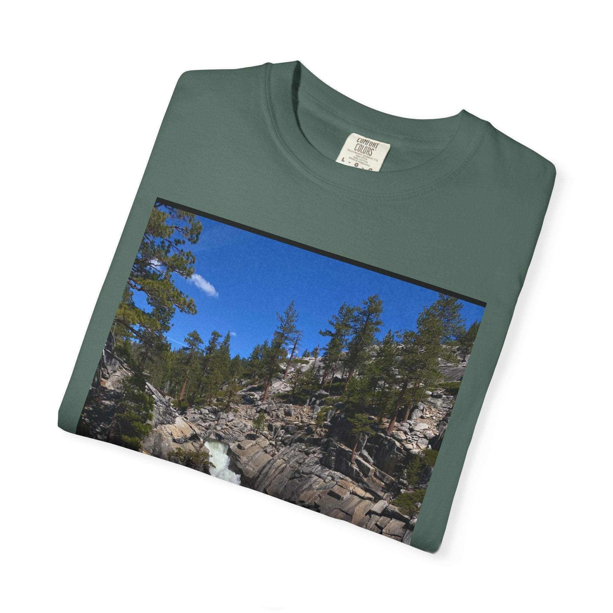 Waterfall Nature Photo T-Shirt — Mountain River Scenic Tee