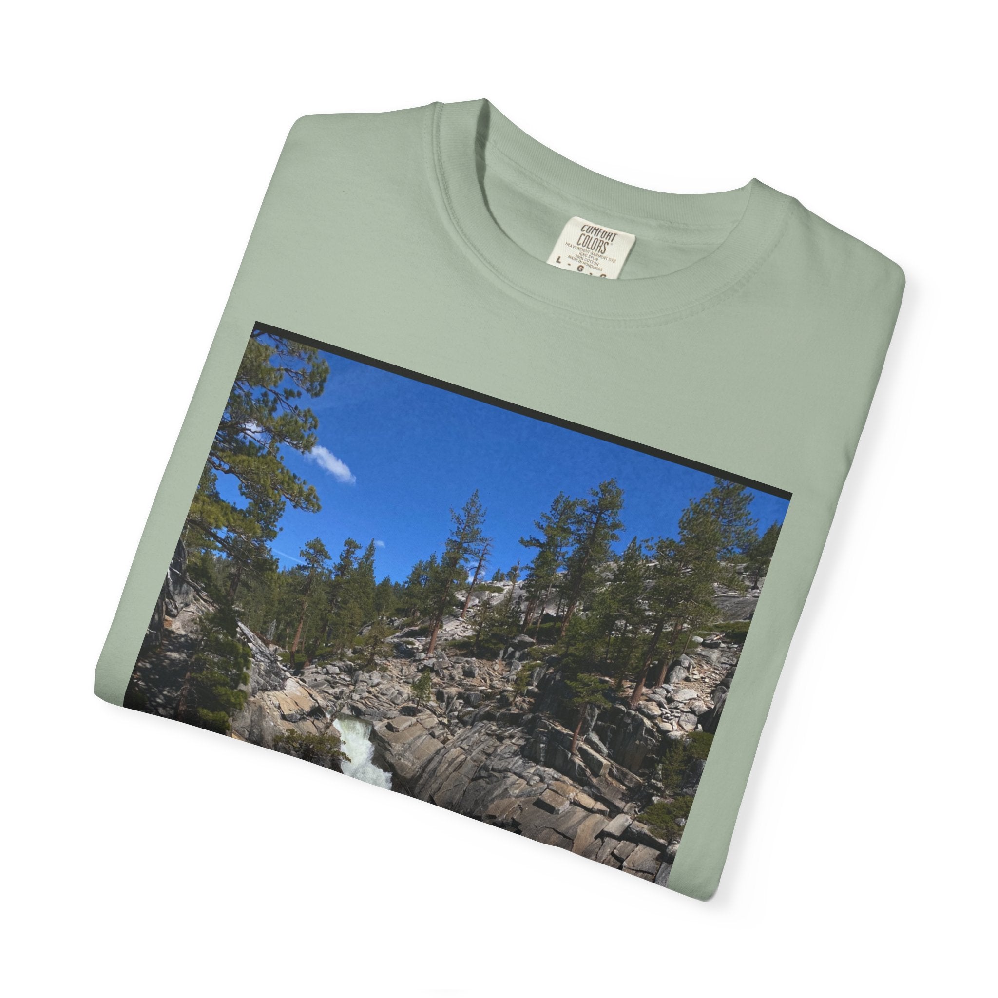 Waterfall Nature Photo T-Shirt — Mountain River Scenic Tee