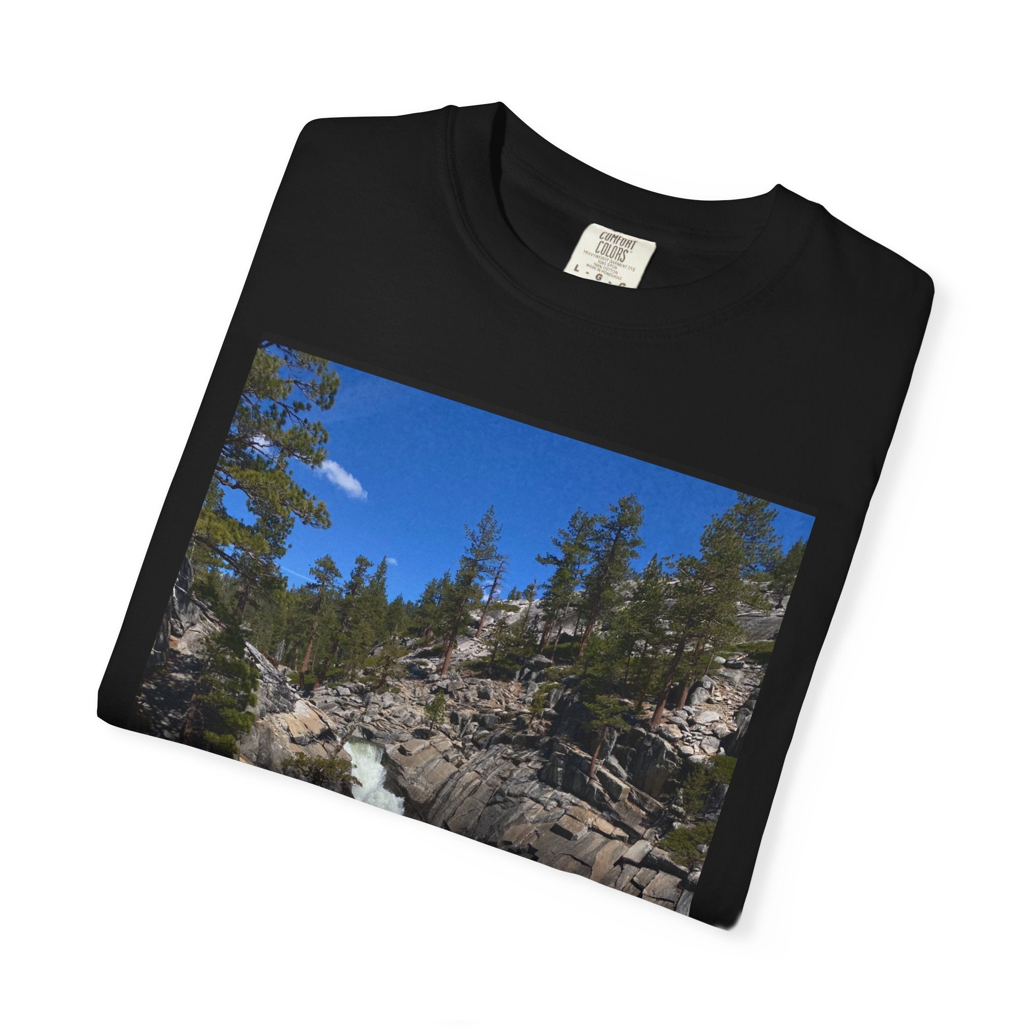 Waterfall Nature Photo T-Shirt — Mountain River Scenic Tee
