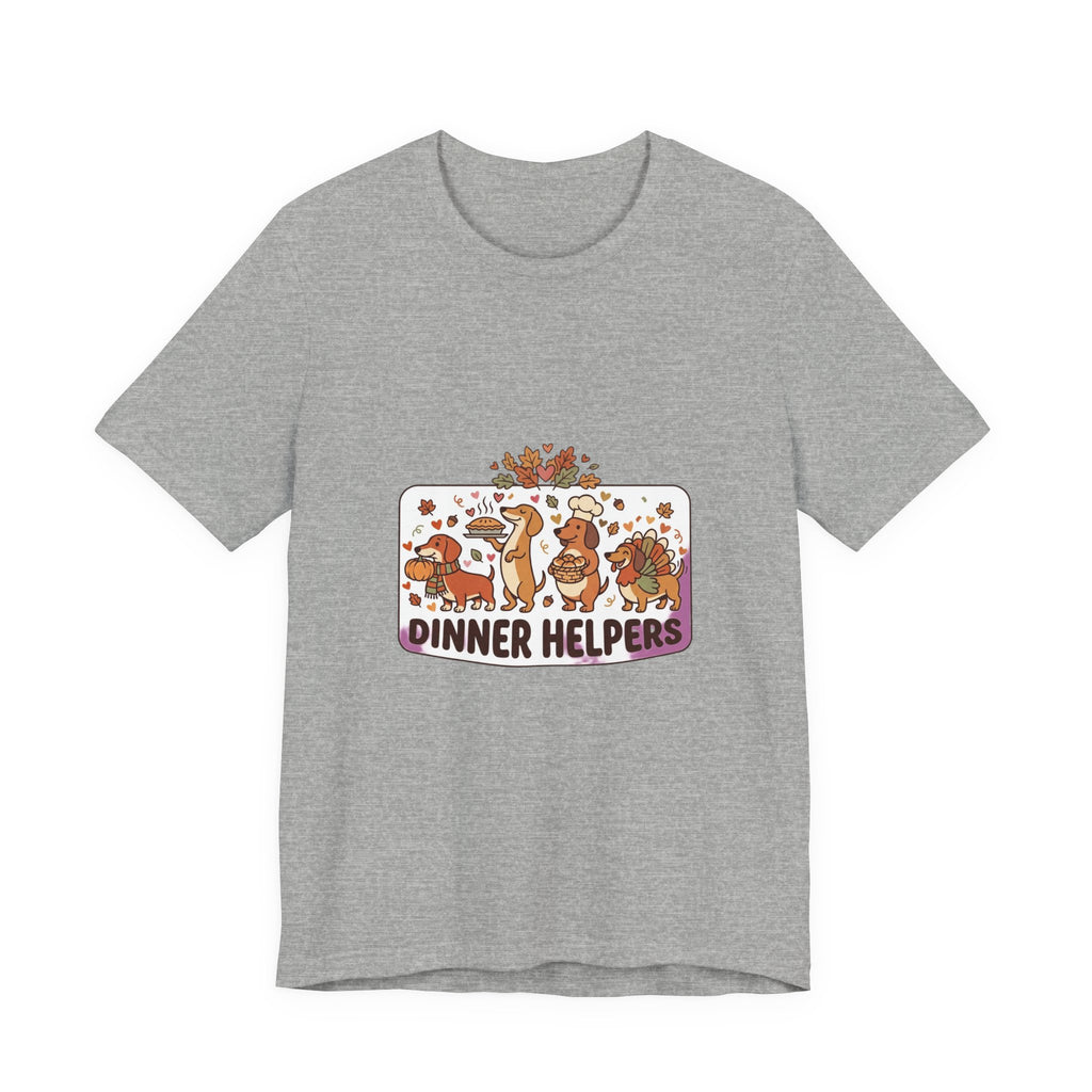 Dinner Helpers Thanksgiving T-Shirt | Cute Turkey, Pumpkins & Fall Foliage