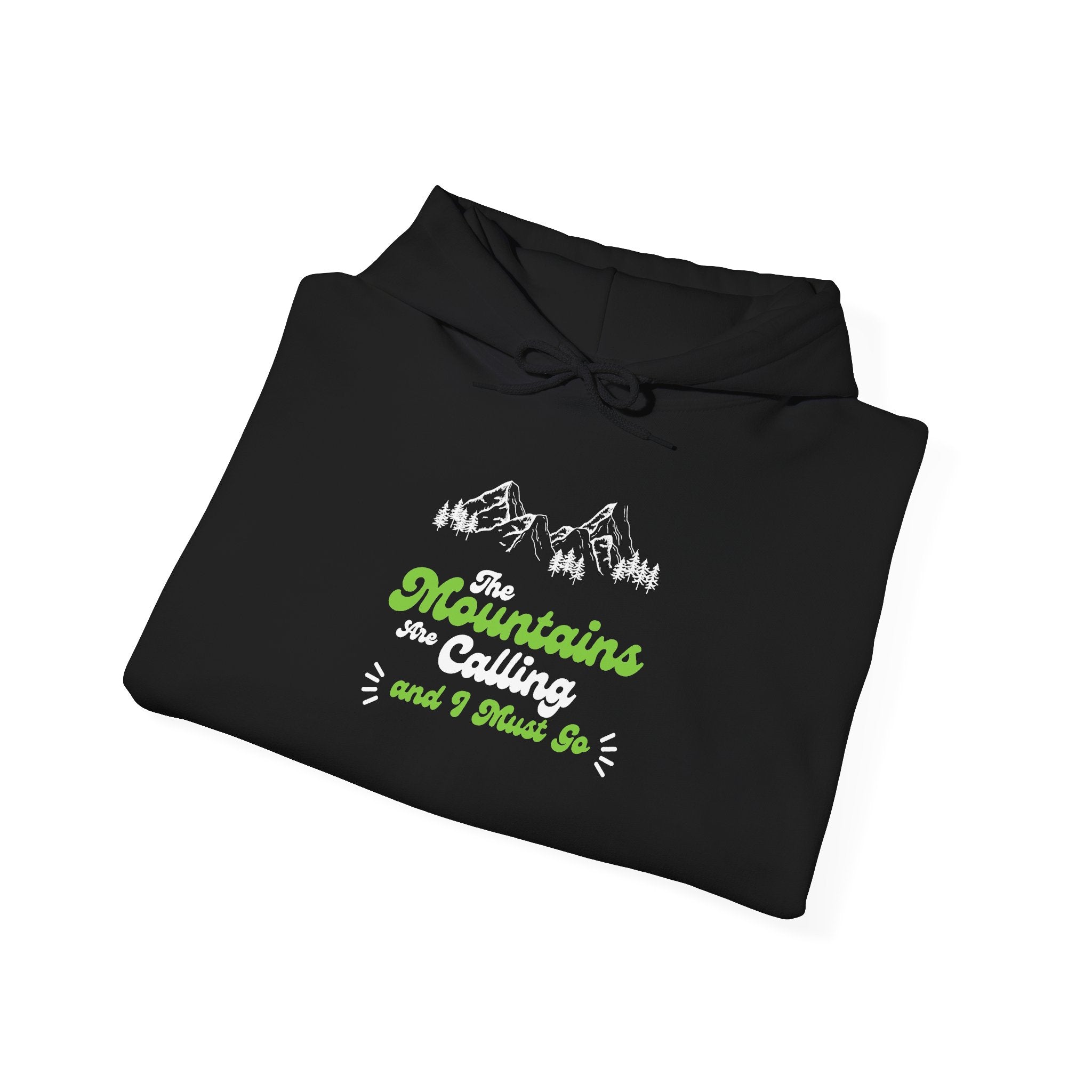 Hoodie - 'Mountains and I Think So' Minimal Nature Graphic Hoodie