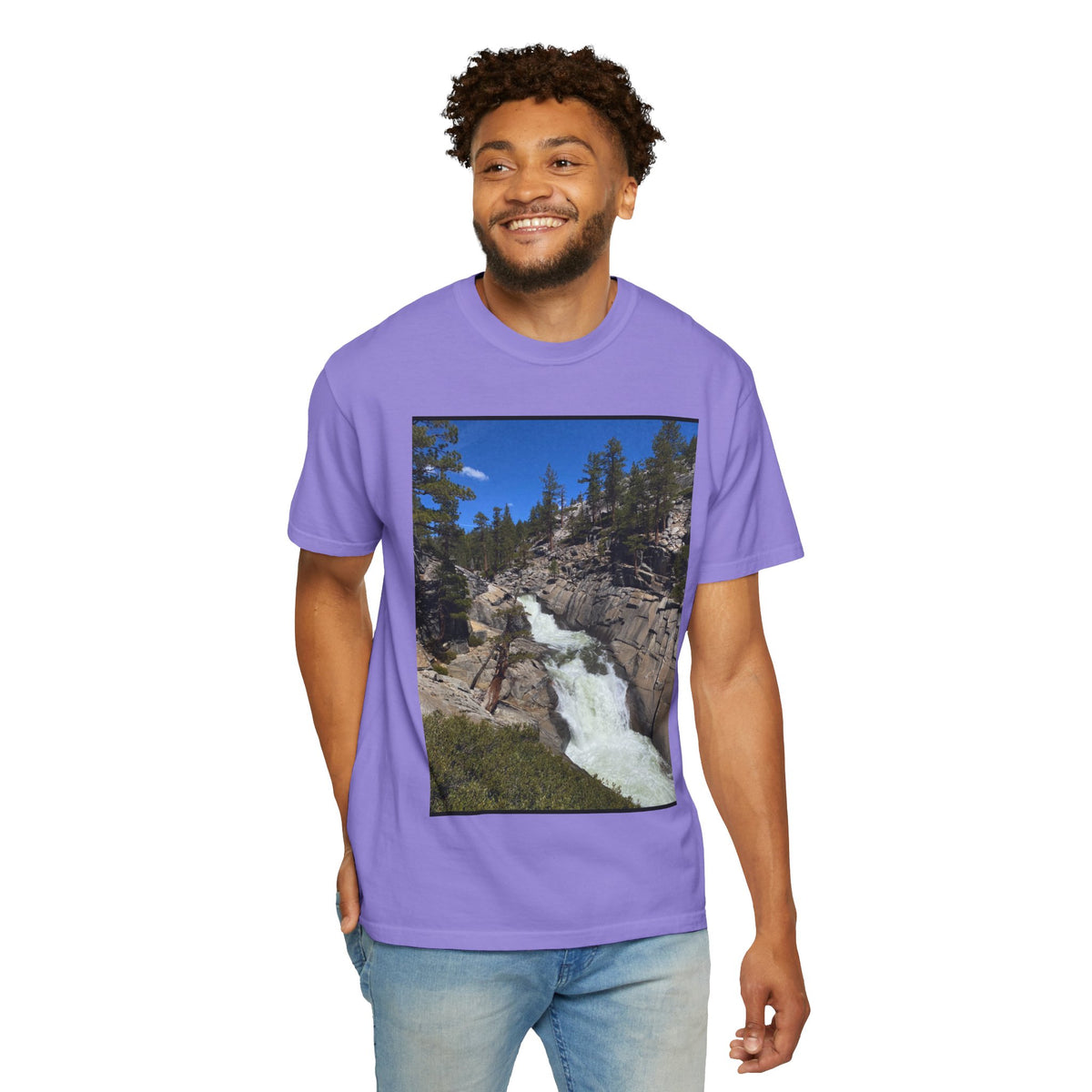 Waterfall Nature Photo T-Shirt — Mountain River Scenic Tee