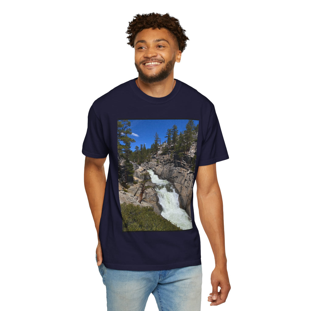 Waterfall Nature Photo T-Shirt — Mountain River Scenic Tee